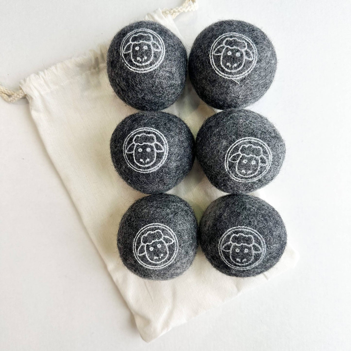 Natural Organic Handmade Wool Dryer Balls - Set of 6