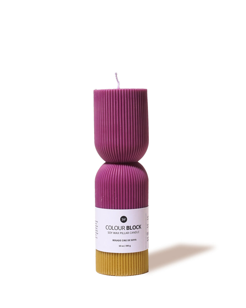 Colour Block Pillar Candle