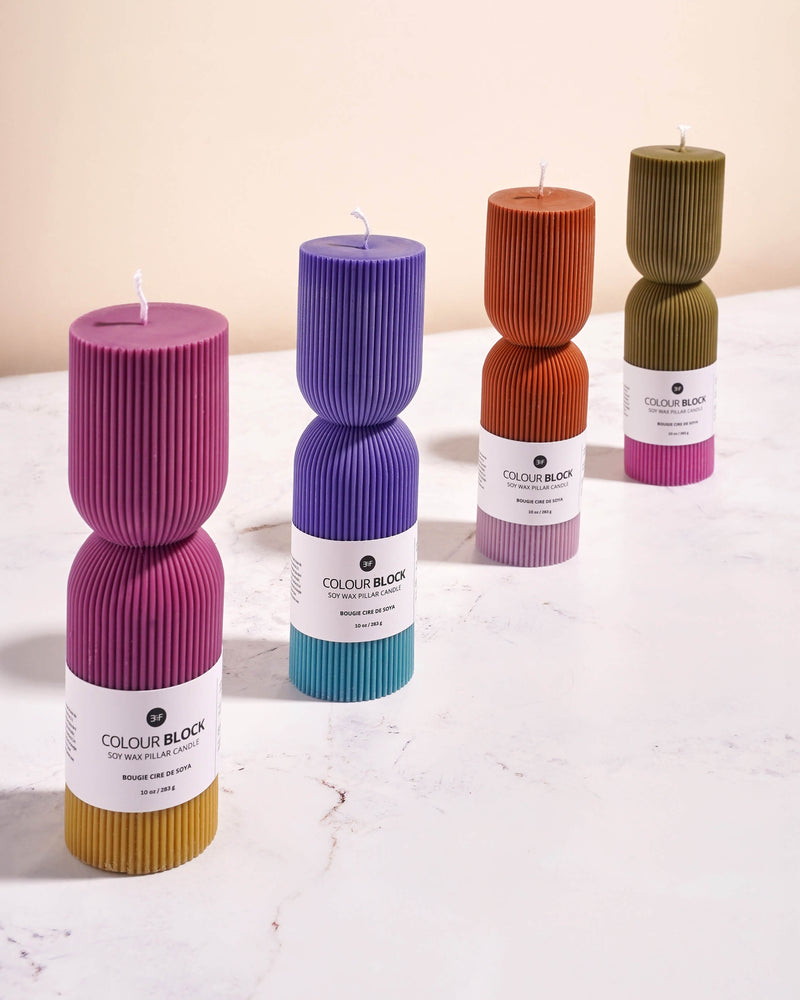 Colour Block Pillar Candle