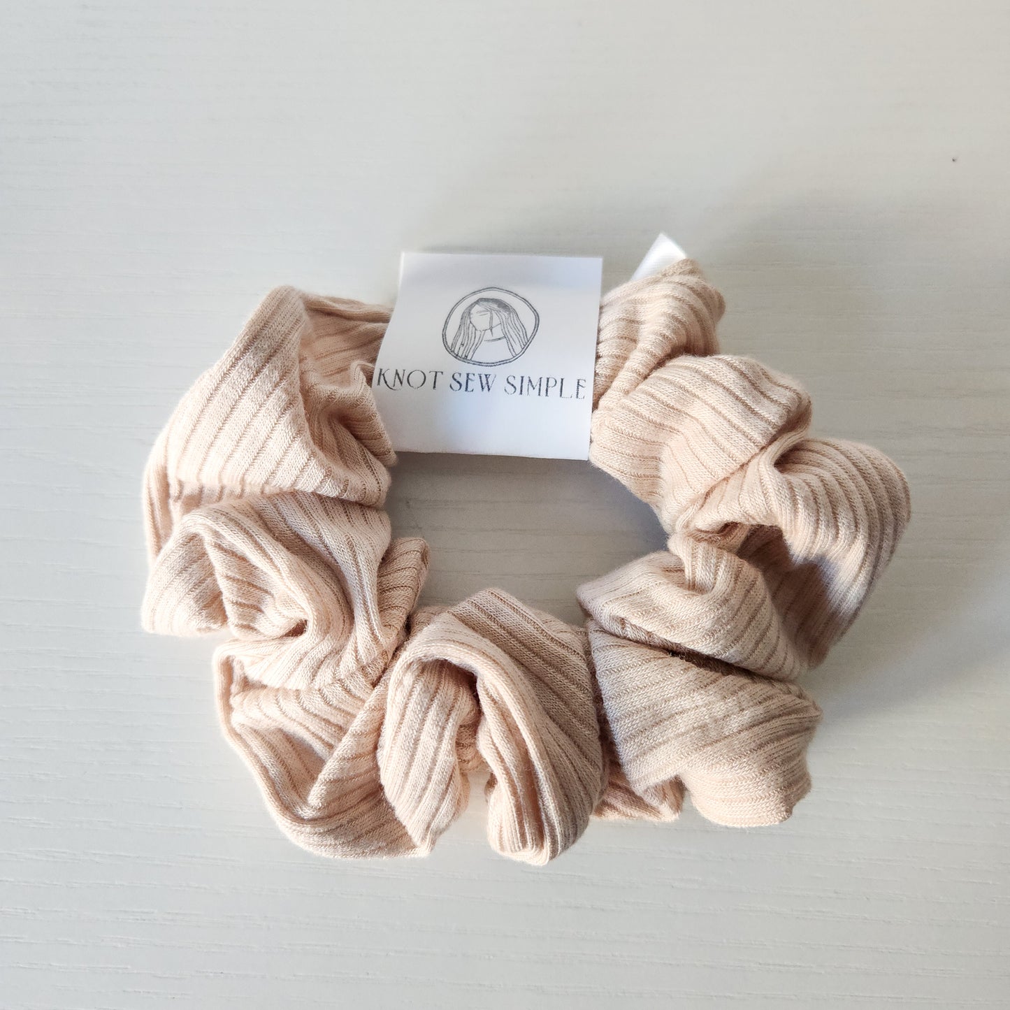 Nude Ribbed Scrunchie
