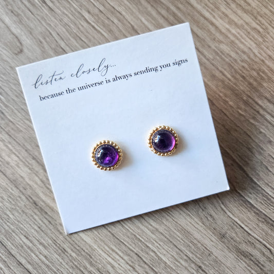 Birthstone Earrings - Amethyst