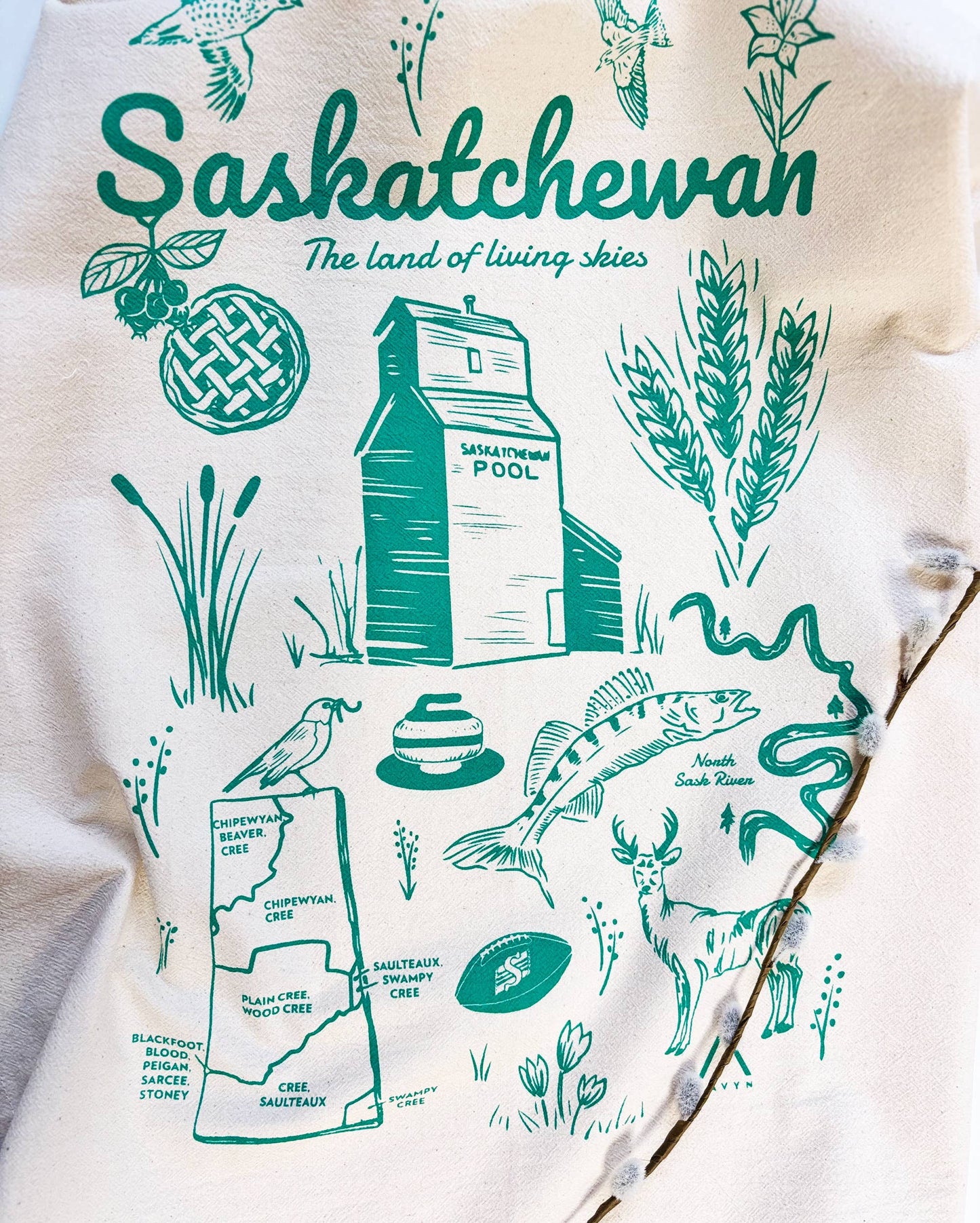 Saskatchewan Commemorative Organic Tea Towel - 20x24