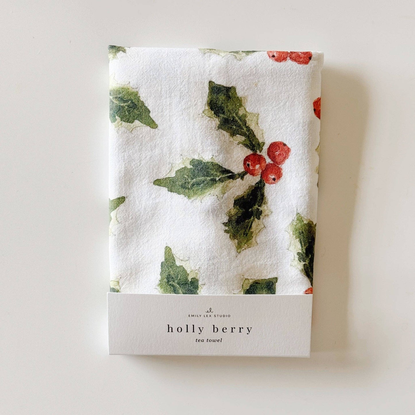 Holly berry tea towel