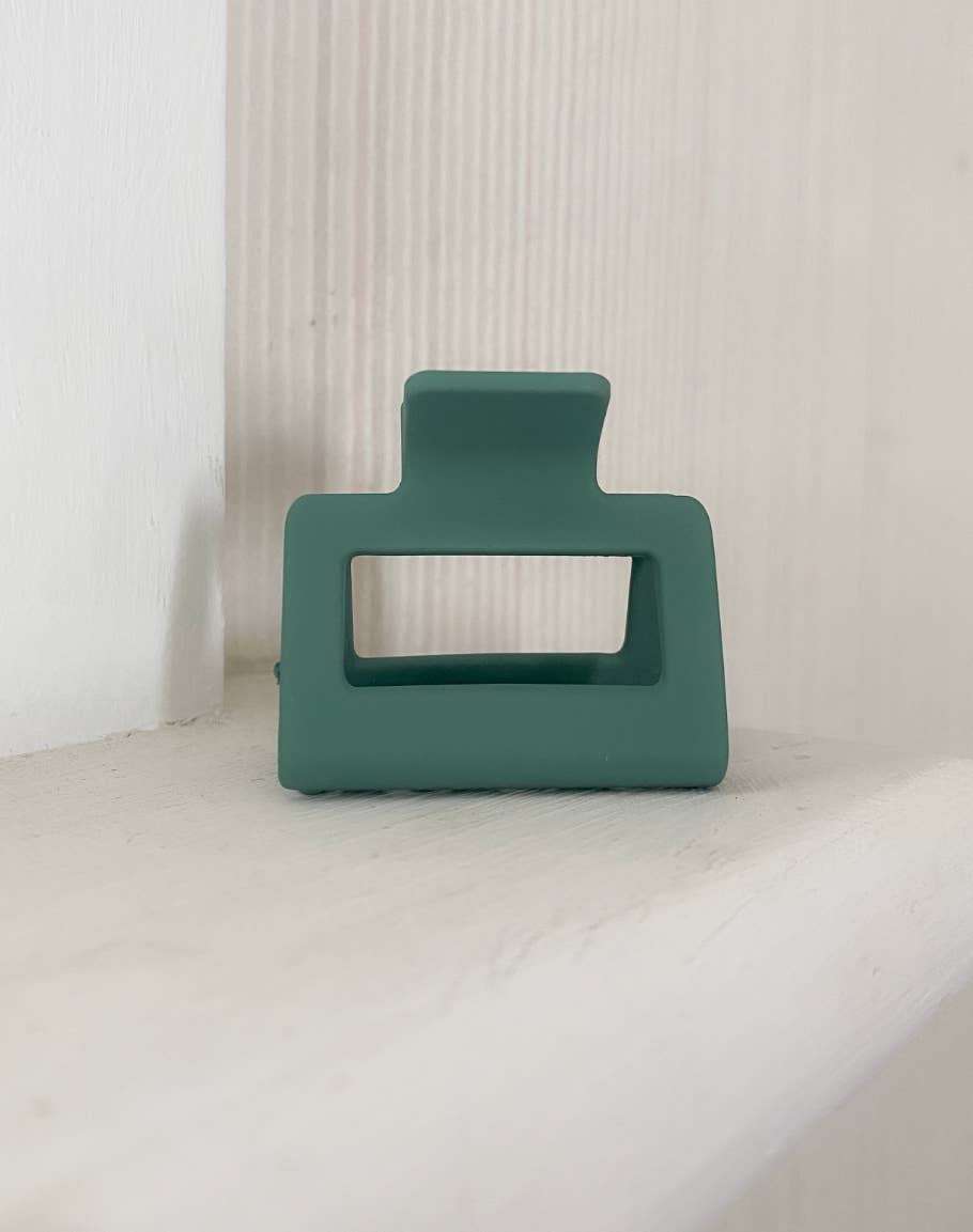 Forest Light Green Matte Small (5cm) Block Claw Clip