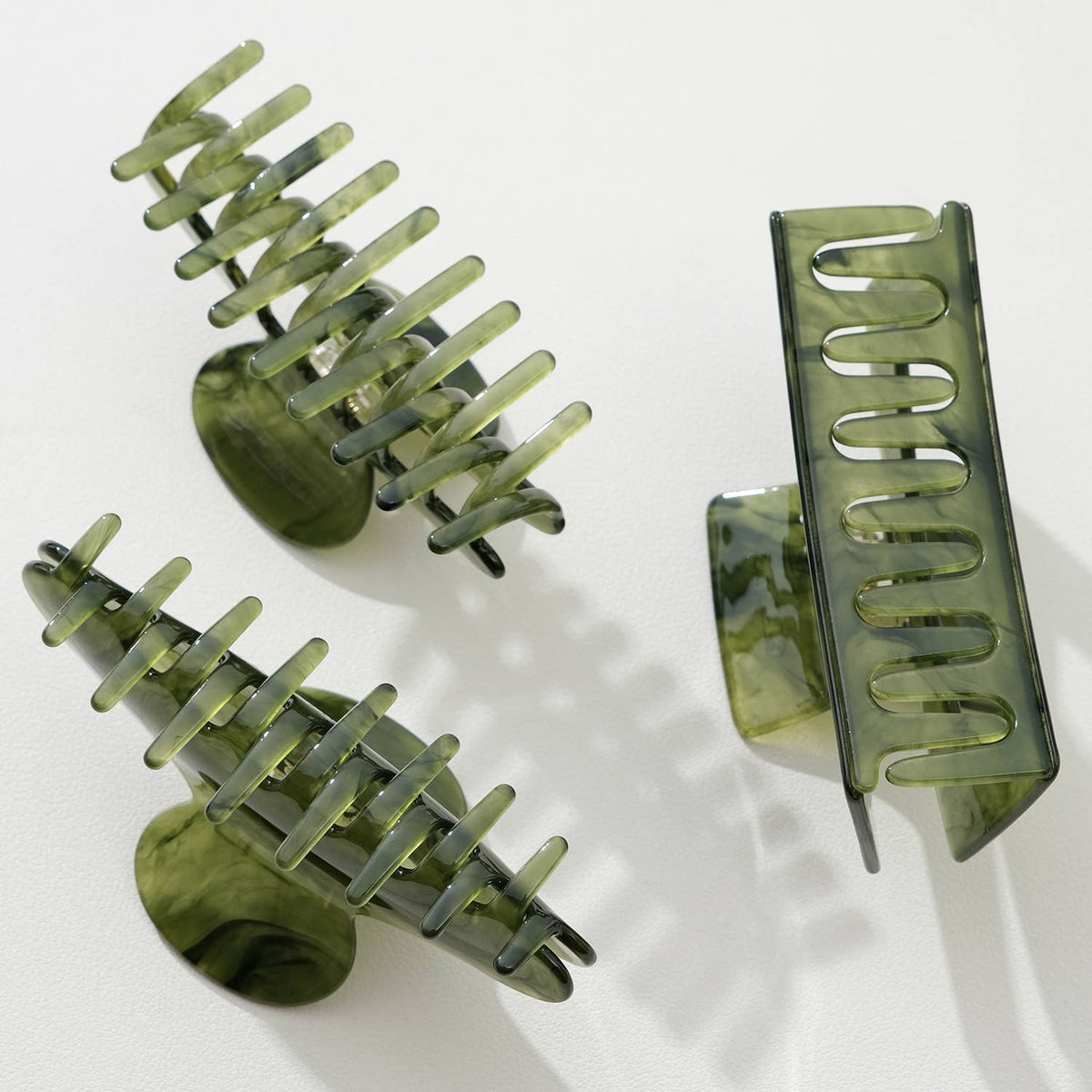 Jade Green Large | Assorted Large Claw Clips