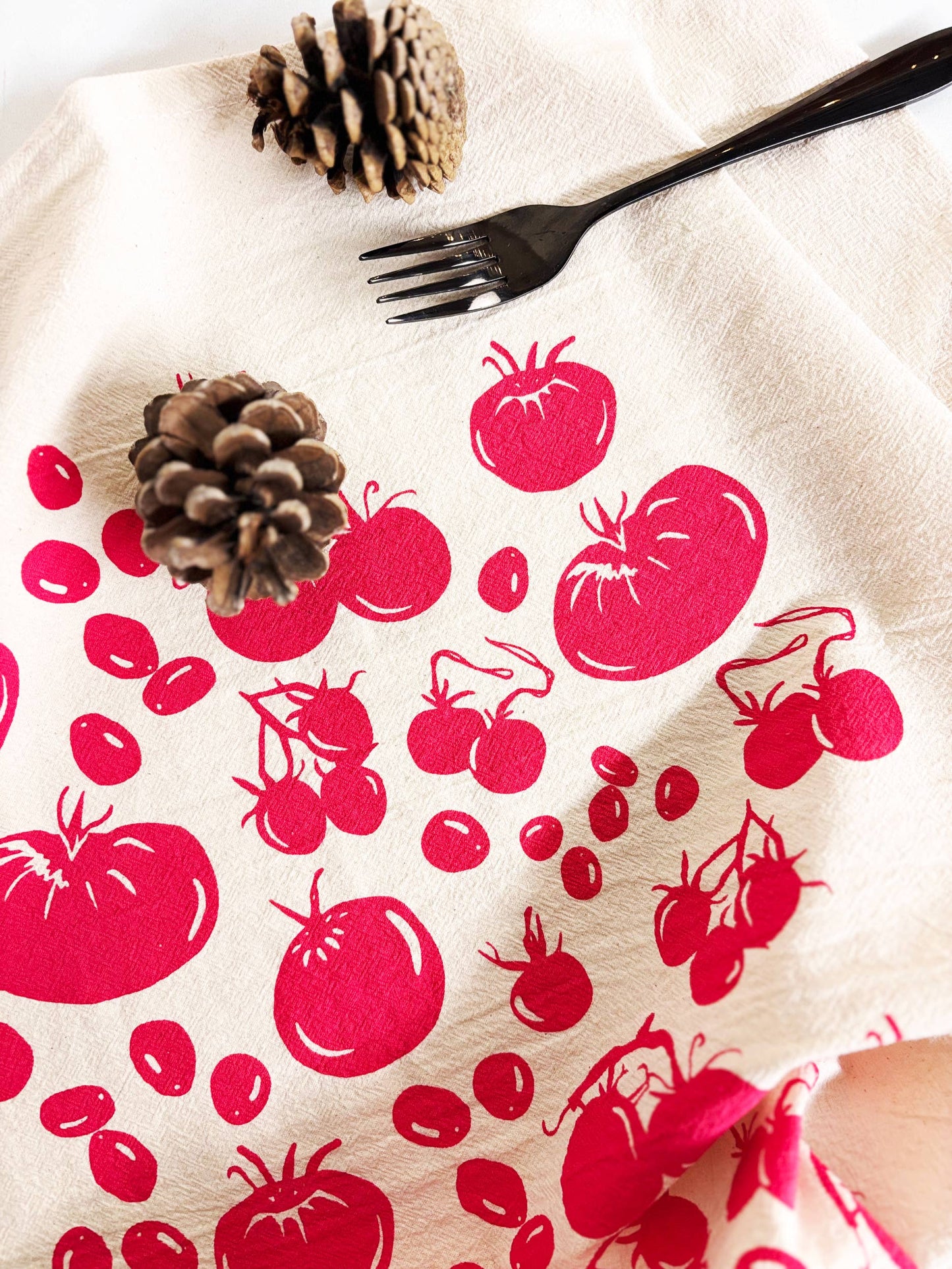 Tomatoes Organic Tea Towel Red - 20x24