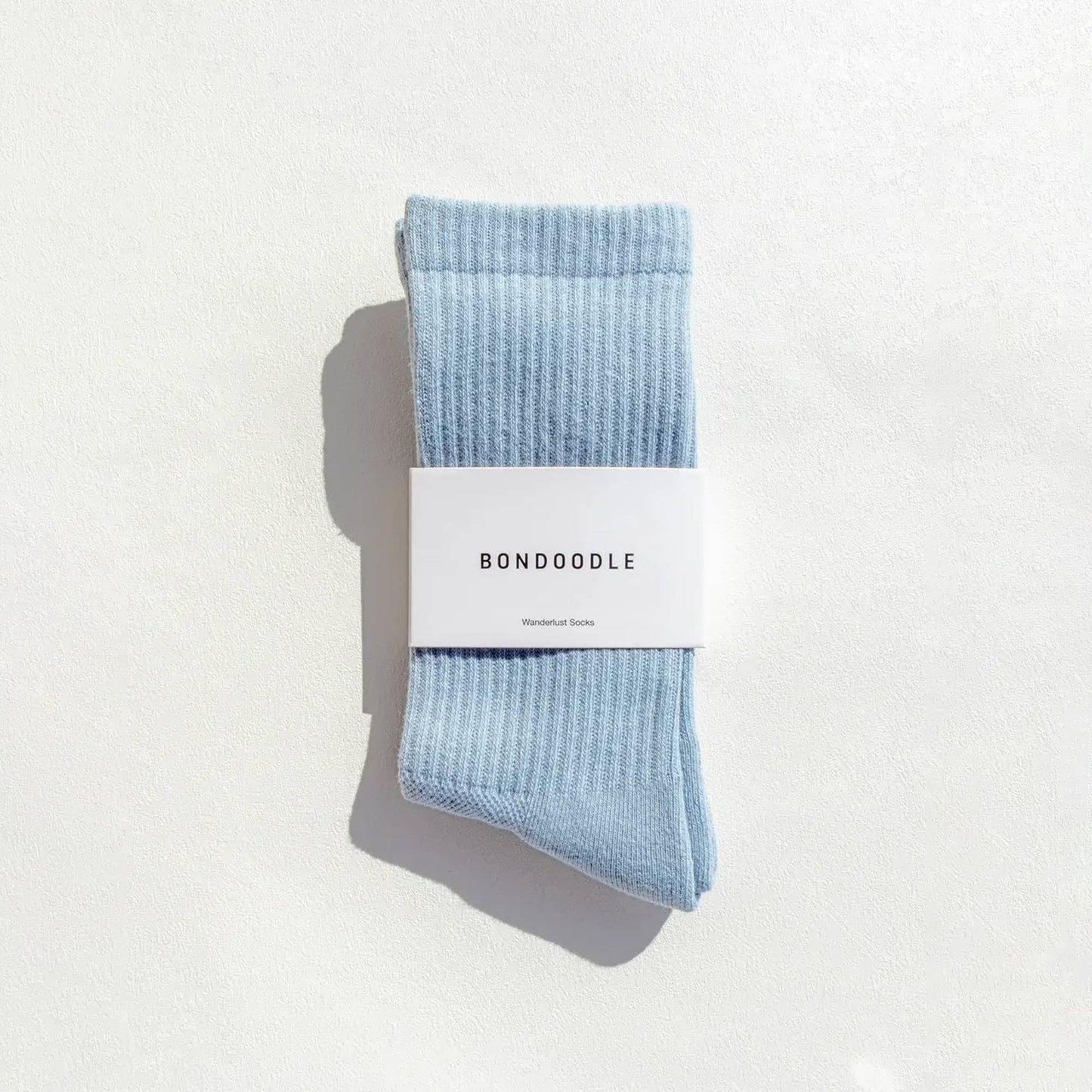 Premium Ribbed Cotton Athletic Crew Socks – Blue/Grey