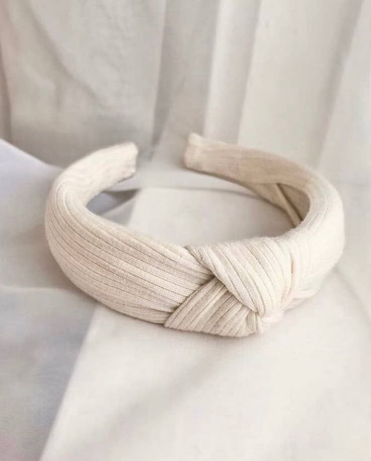 Vanilla Ribbed Knotted Headband