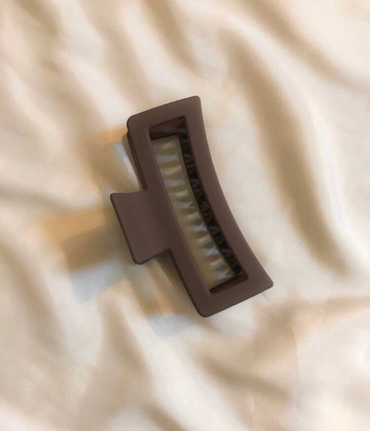 XL Brown Matte Rectangle Claw Clip