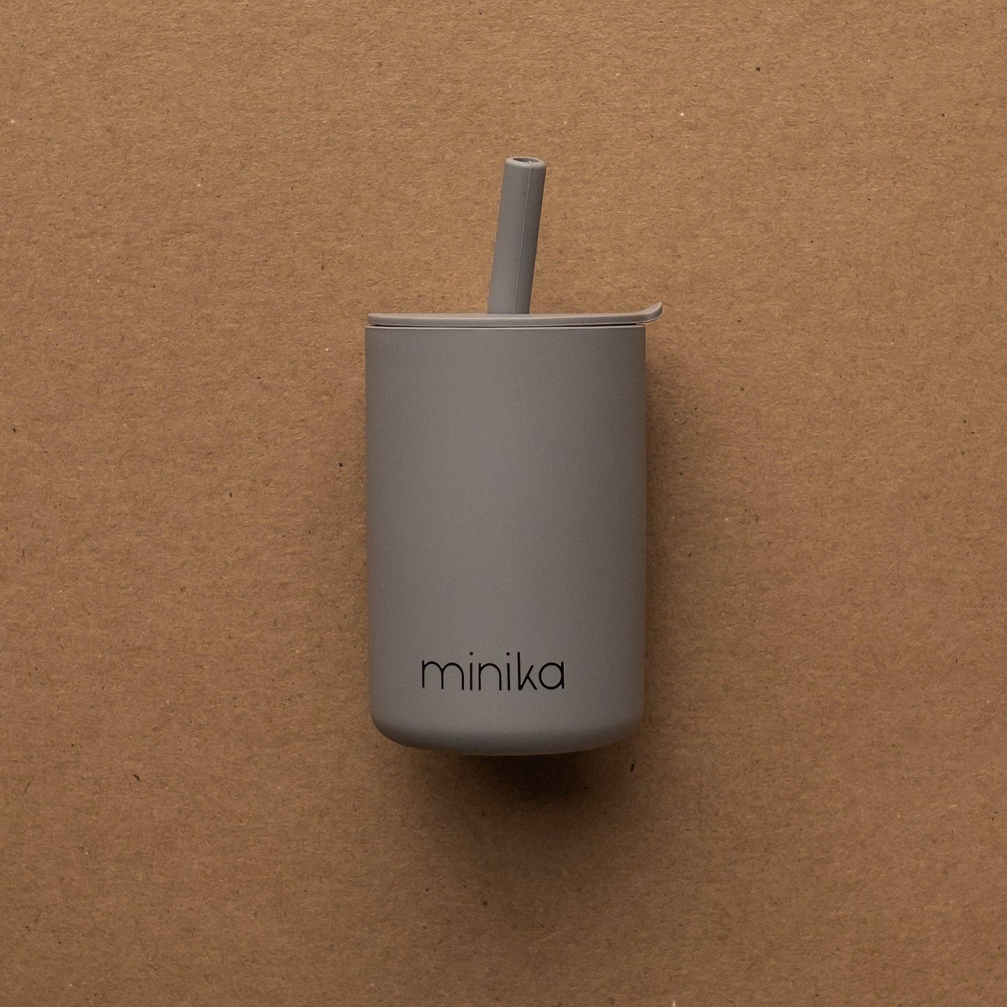 Straw cup with straw - Stone