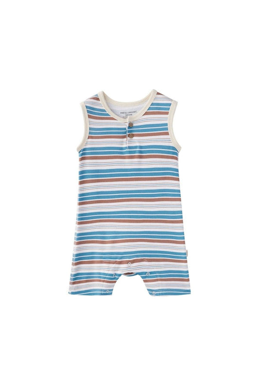 Baby Organic Bamboo Tank Romper-Stripe