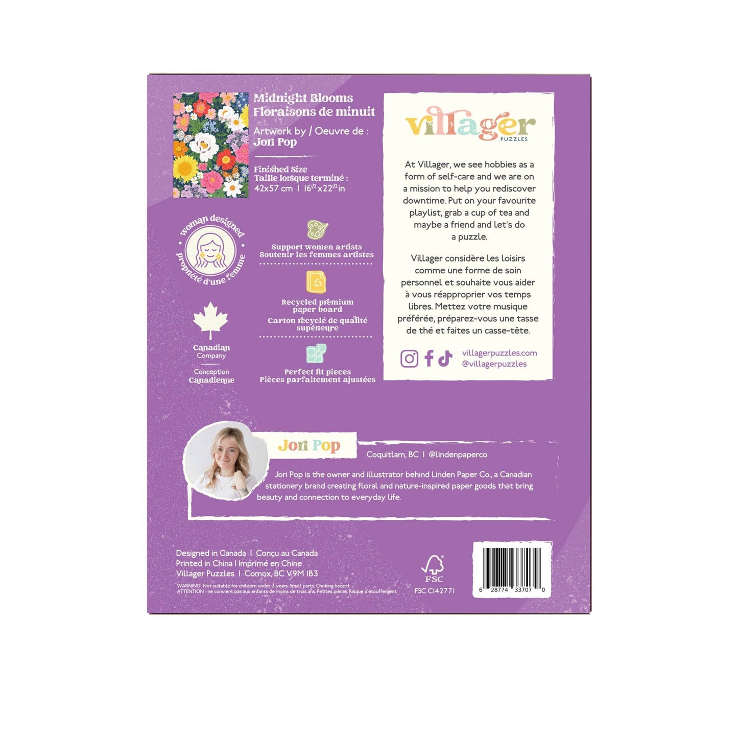 Midnight Blooms | 500-Piece Puzzle | Designed in Canada