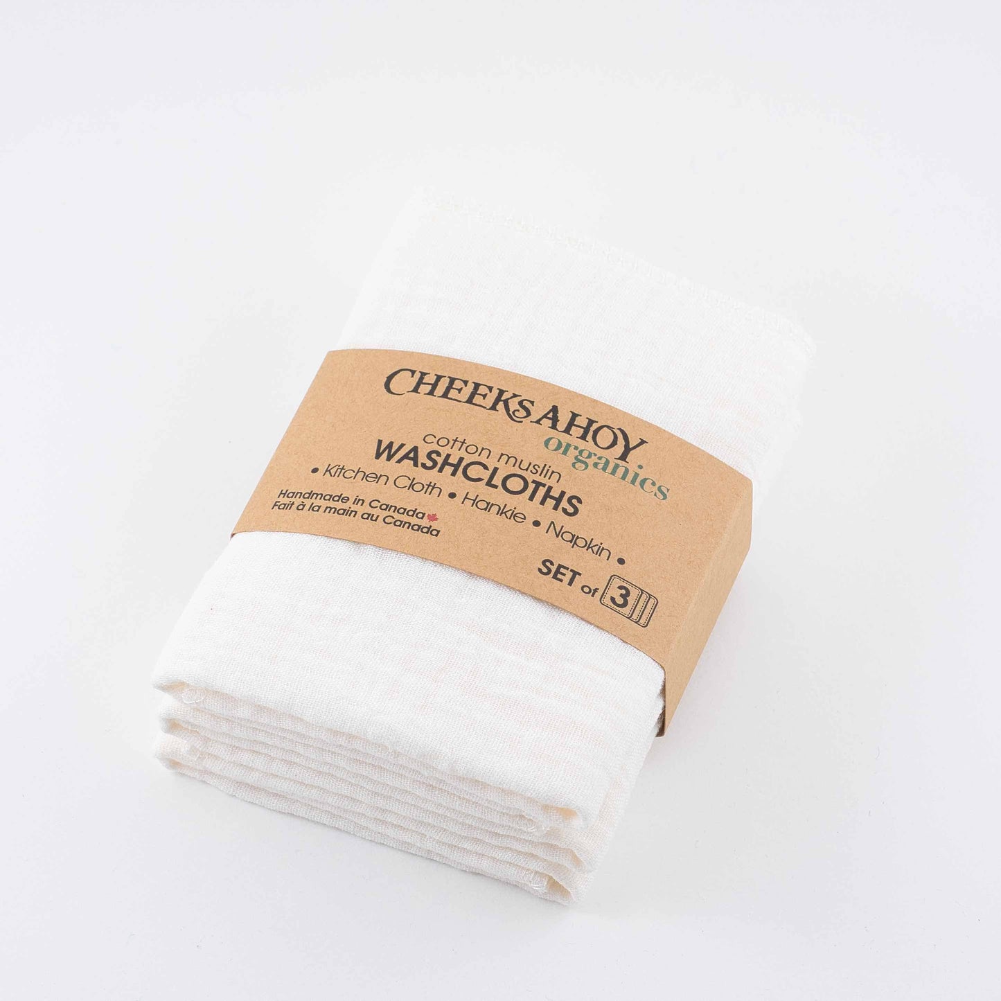 Organic Cotton Muslin Washcloth • Kitchen Cloth • Hankie •