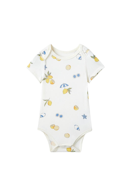 Baby Organic Short-Sleeve Onesie-Lemon