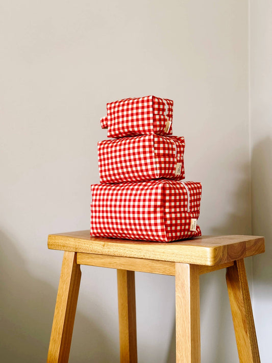 Toiletry Bag - Red Gingham