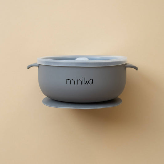 Silicone bowl with lid - Stone