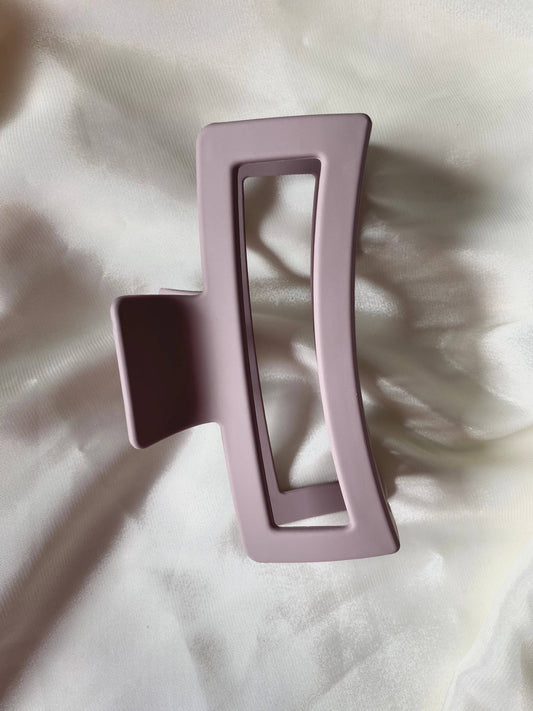 XL Lavender Light Purple Matte Rectangle Claw Clip