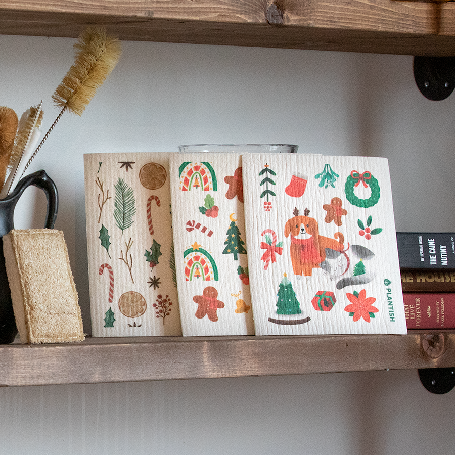 Holly Jolly - Swedish Sponge Cloth Set