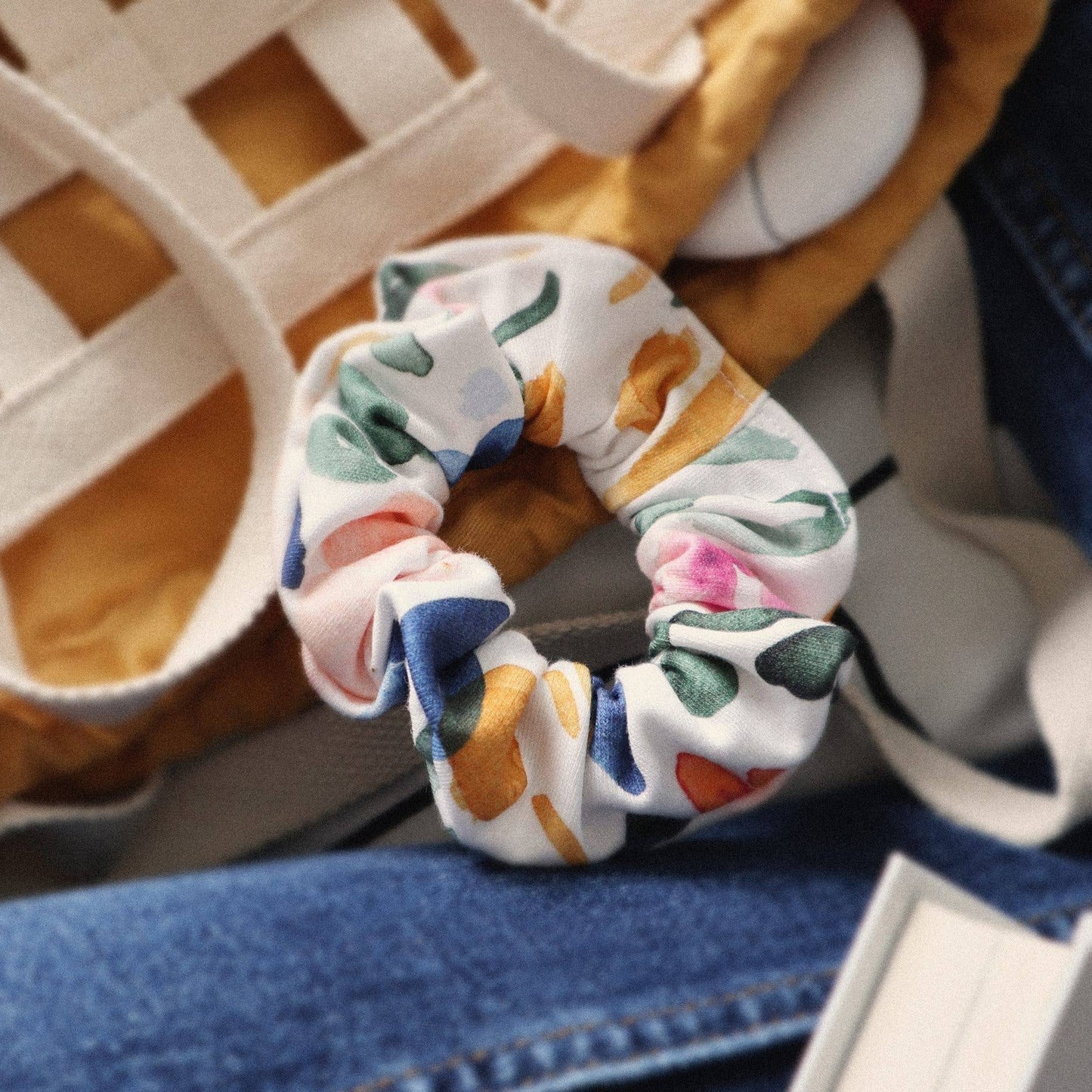Organic Cotton Hair Scrunchie - Sierra Florals