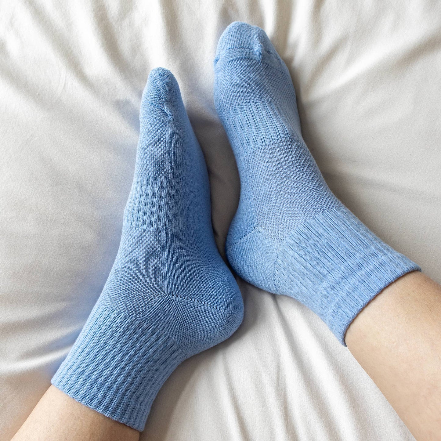 Premium Ribbed Cotton Short Athletic Socks – Blue