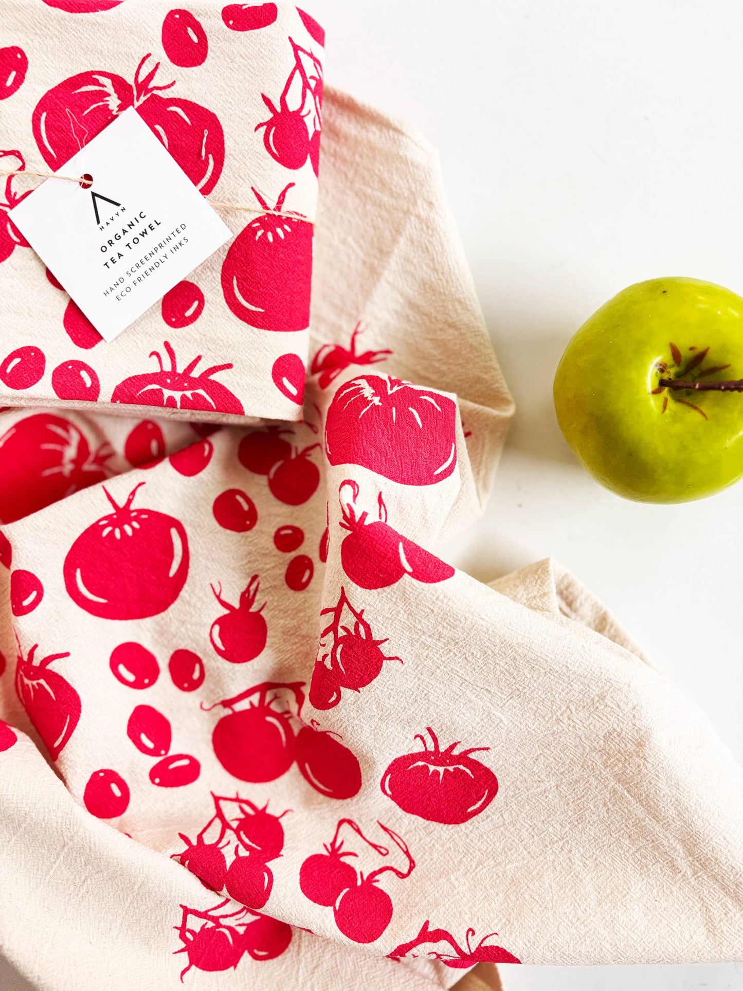Tomatoes Organic Tea Towel Red - 20x24