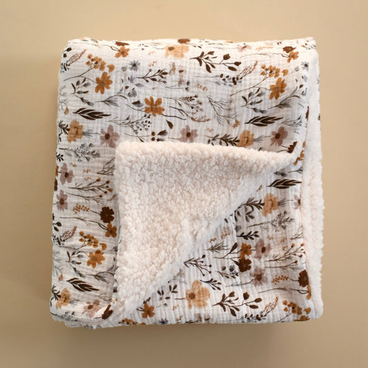 Muslin Sherpa Quilt - Wildflowers