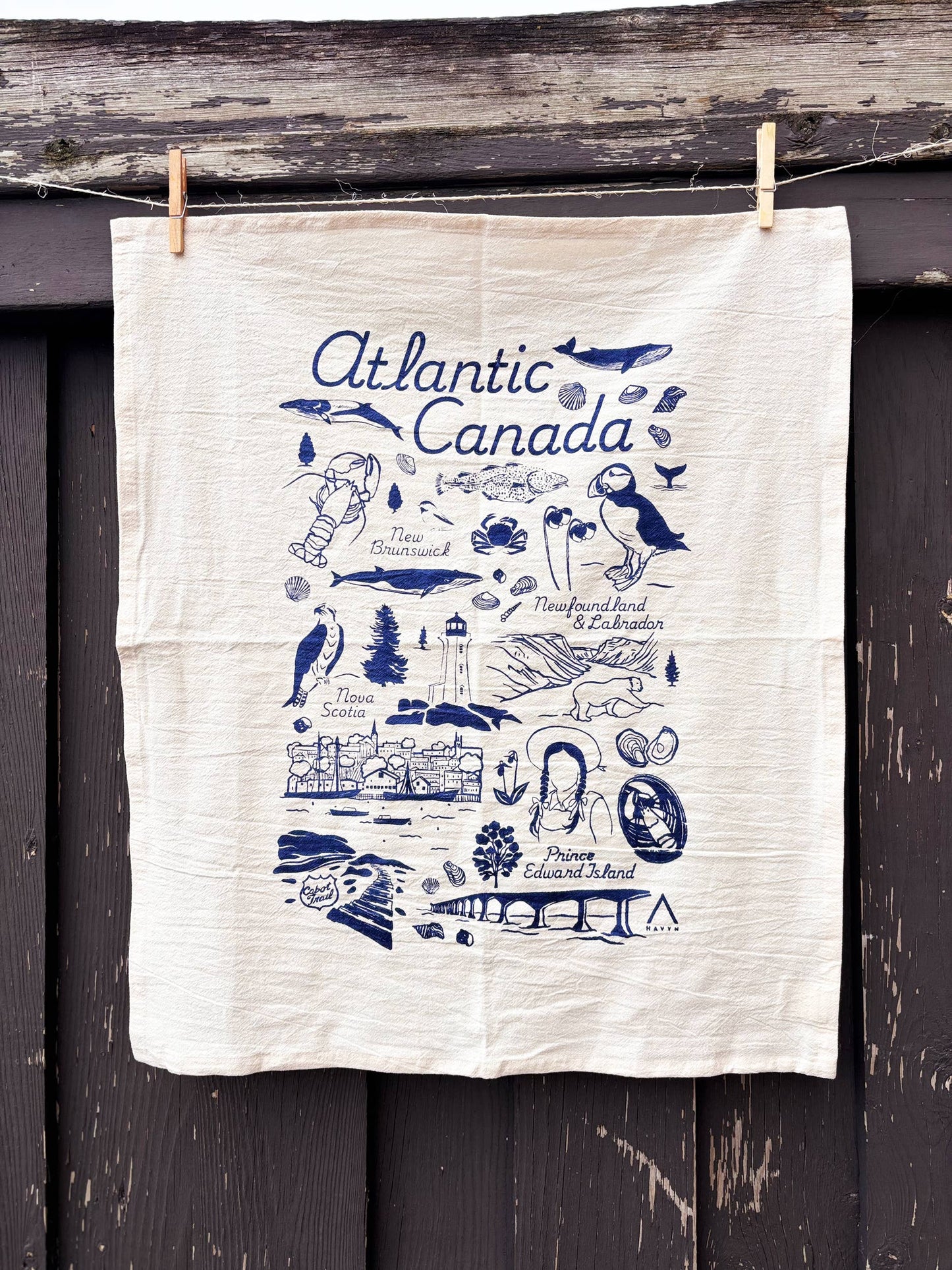 Atlantic Canada Commemorative Organic Tea Towel - 20x24