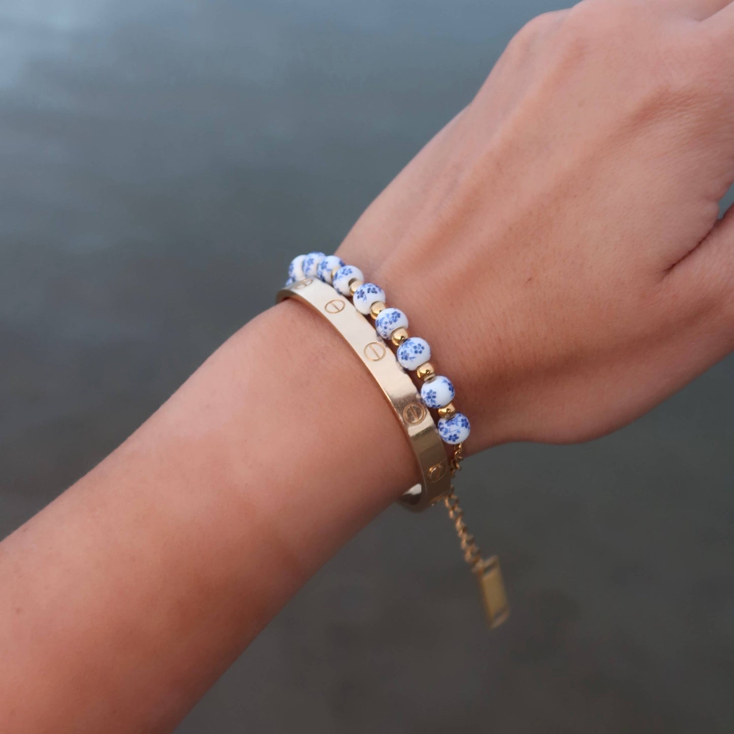 Lujain Beaded Bracelet- Blue