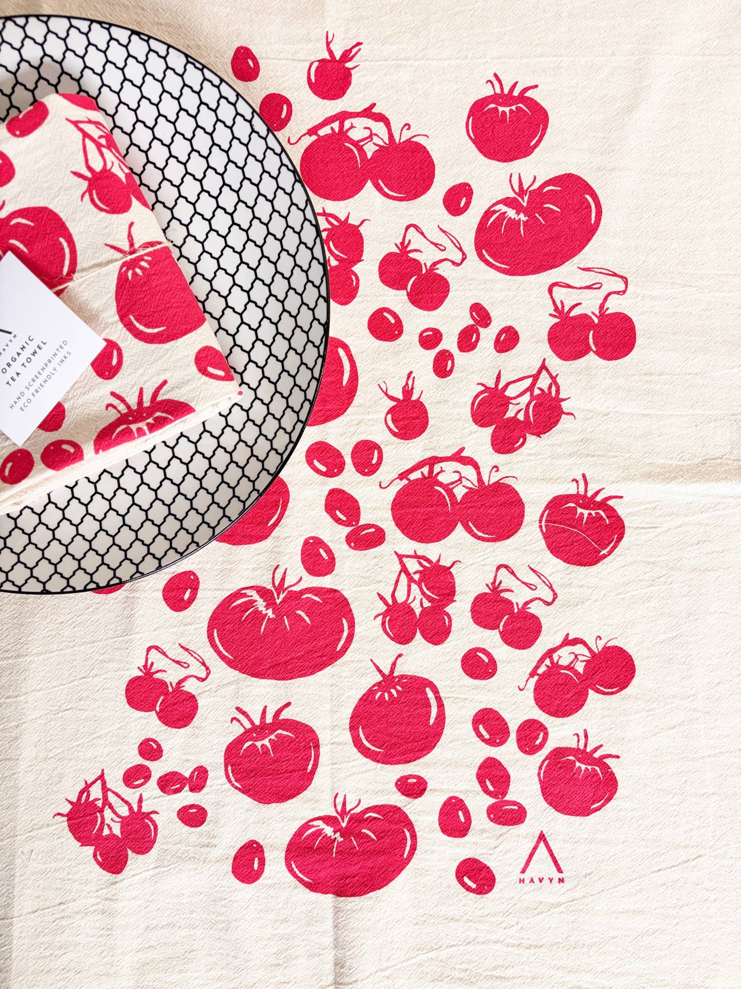 Tomatoes Organic Tea Towel Red - 20x24