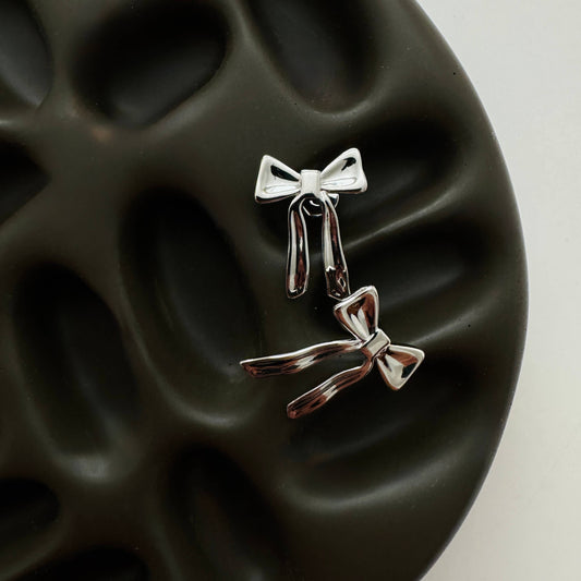 Yasmine Bow Studs- Silver