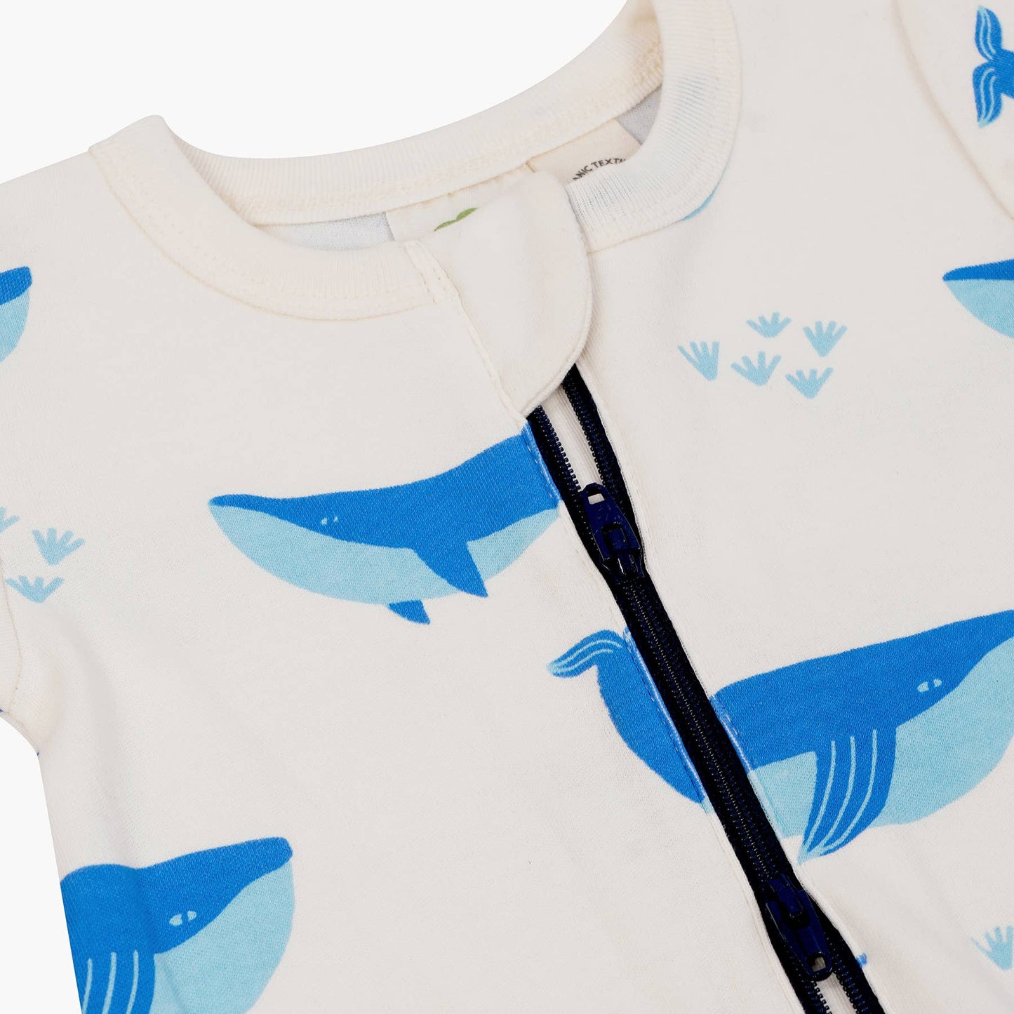 Organic Signature Print '2-Way' Zip Romper - Short Sleeve