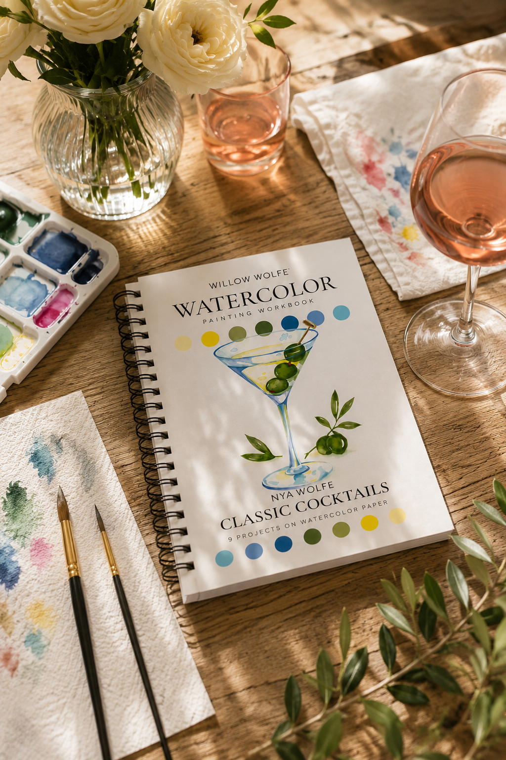 Classic Cocktails Watercolor Workbook by Nya Wolfe