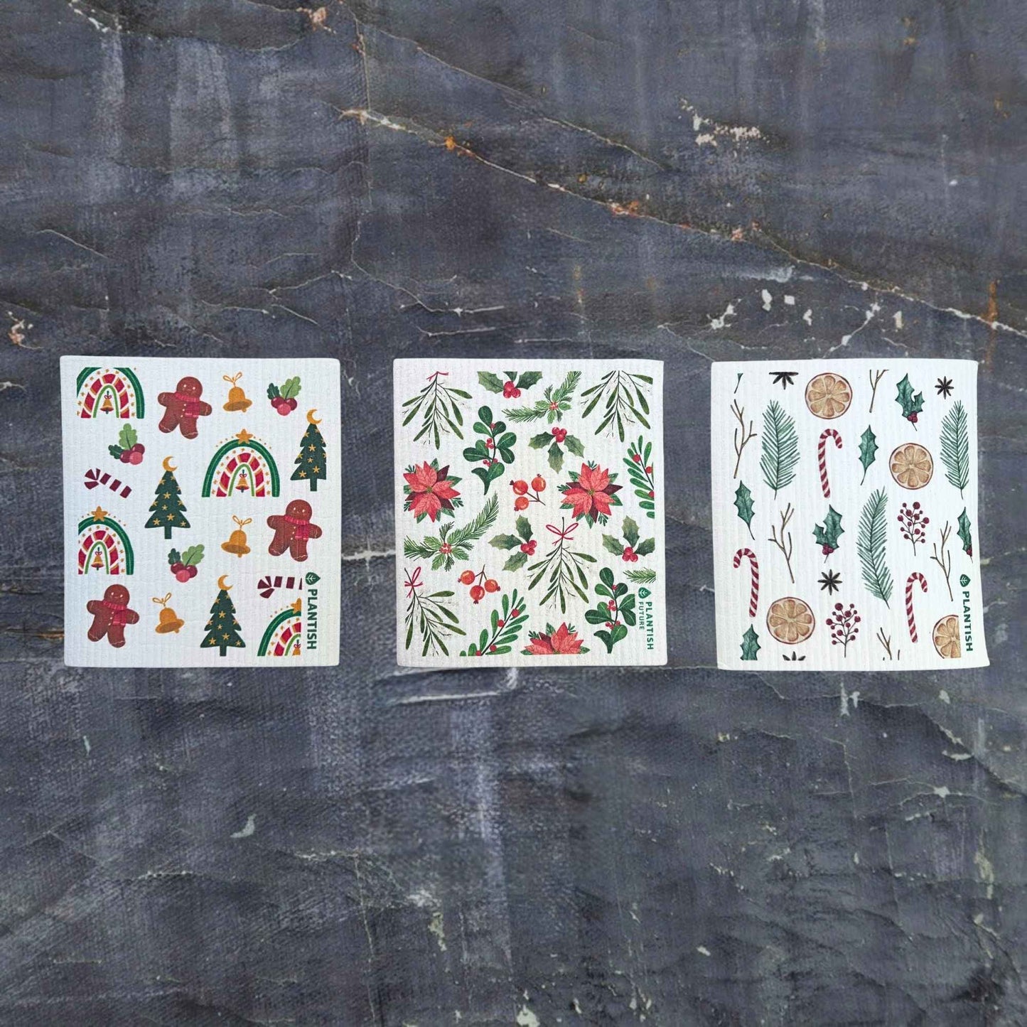 Holly Jolly - Swedish Sponge Cloth Set