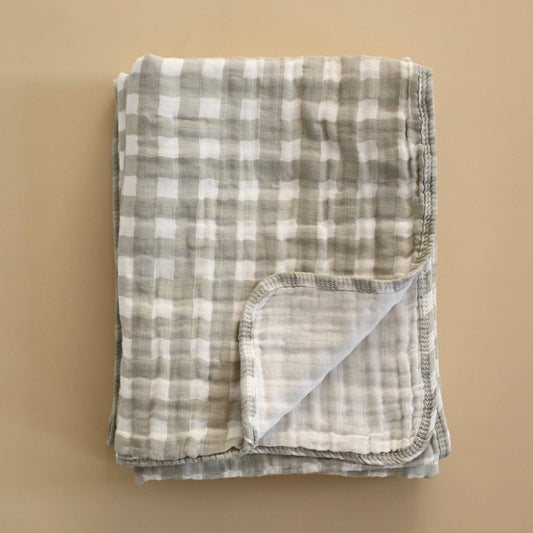 Muslin Layered Quilt - Sage Gingham