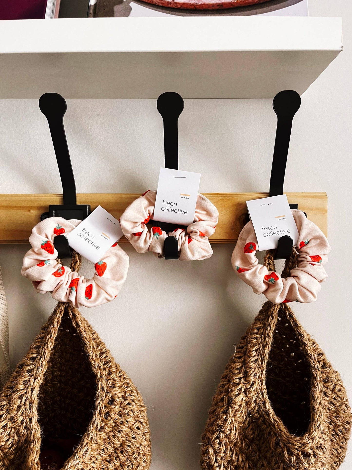 Organic Cotton Hair Scrunchie - Strawberry