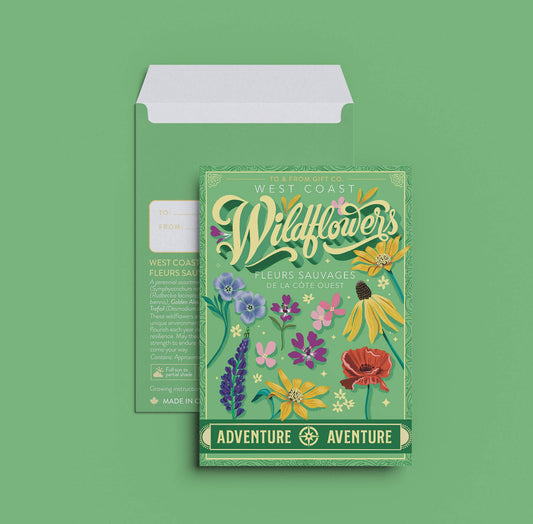 West Coast Wildflowers Seed Packet (Adventure) Gold Foil