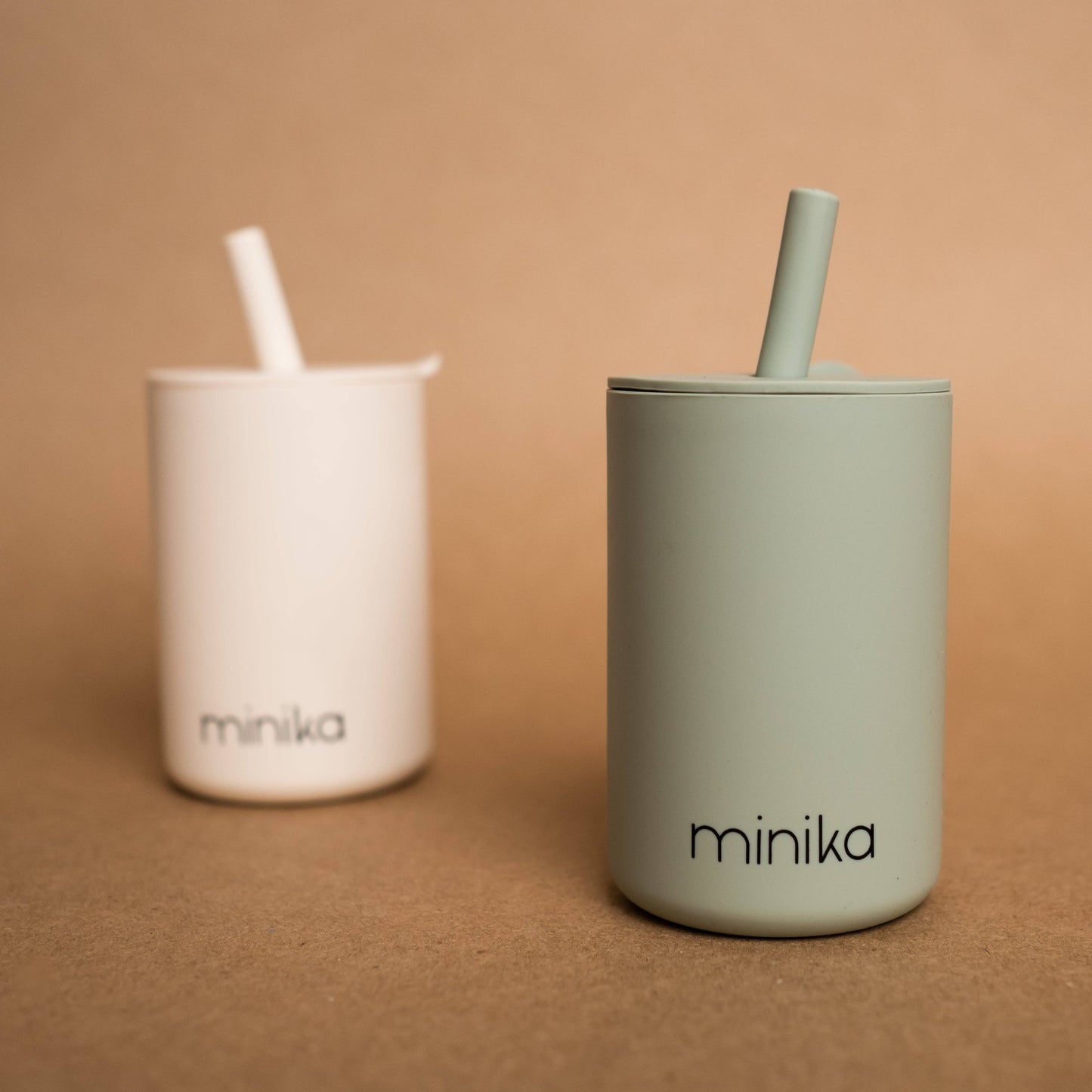 Straw cup with straw - Stone