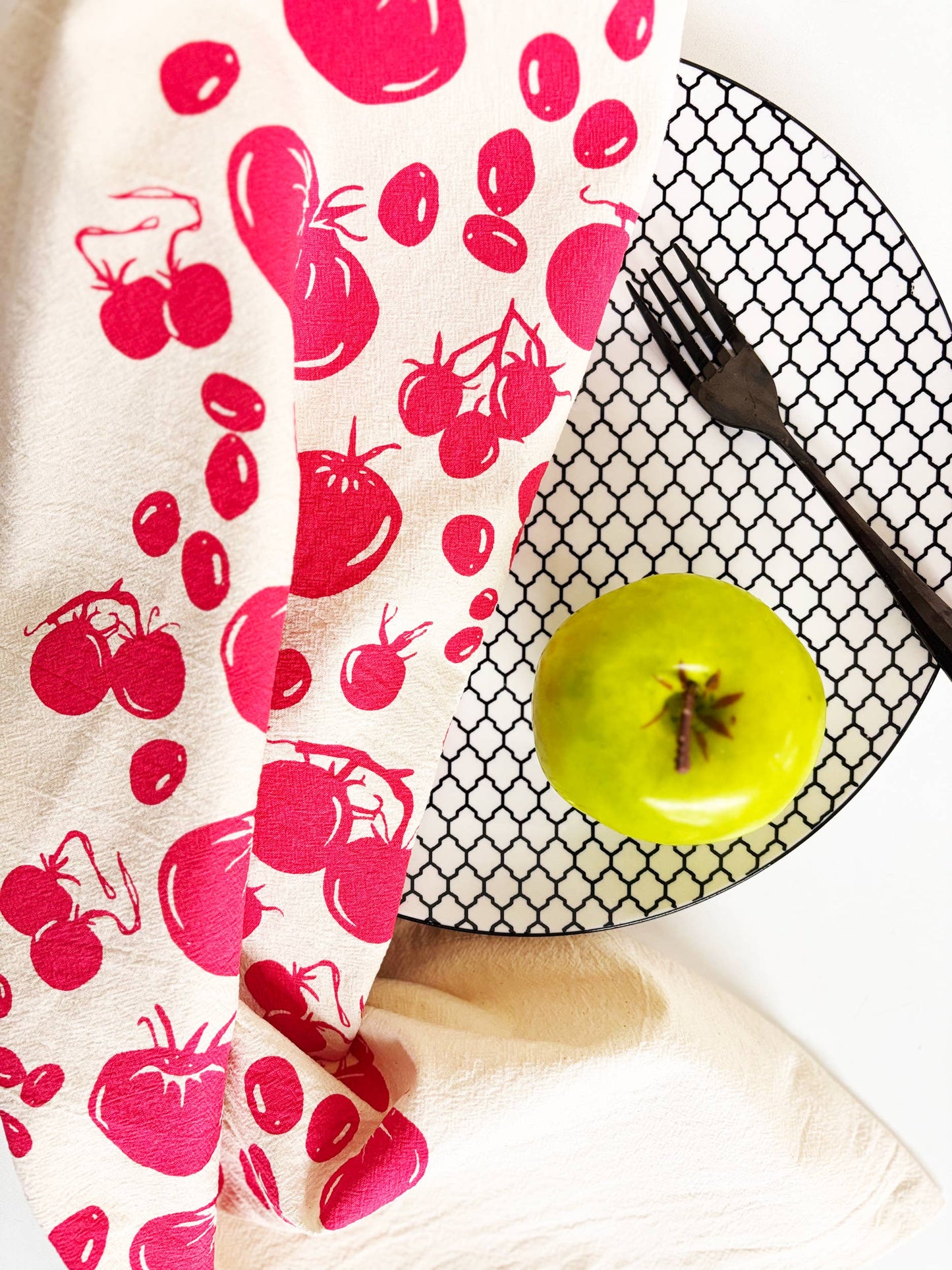 Tomatoes Organic Tea Towel Red - 20x24