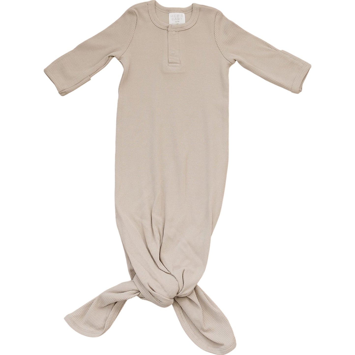 Organic Ribbed Newborn Knot Gown