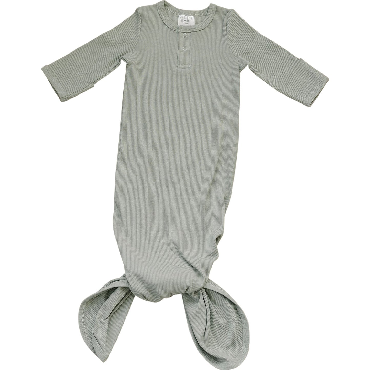 Organic Ribbed Newborn Knot Gown