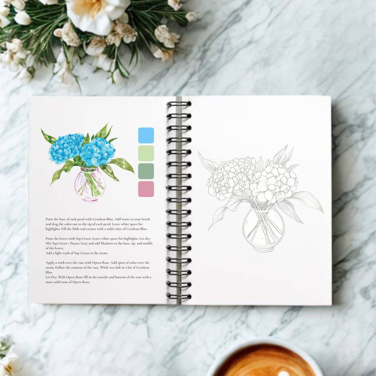 Bold Flowers Watercolor Workbook