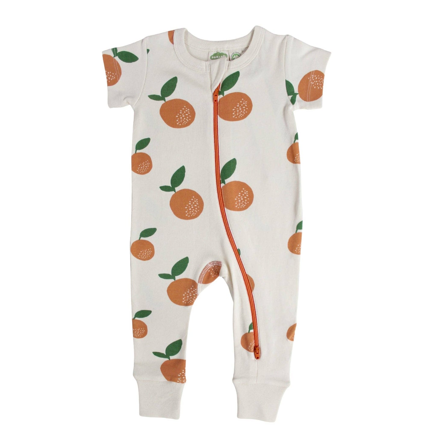Organic Signature Print '2-Way' Zip Romper - Short Sleeve