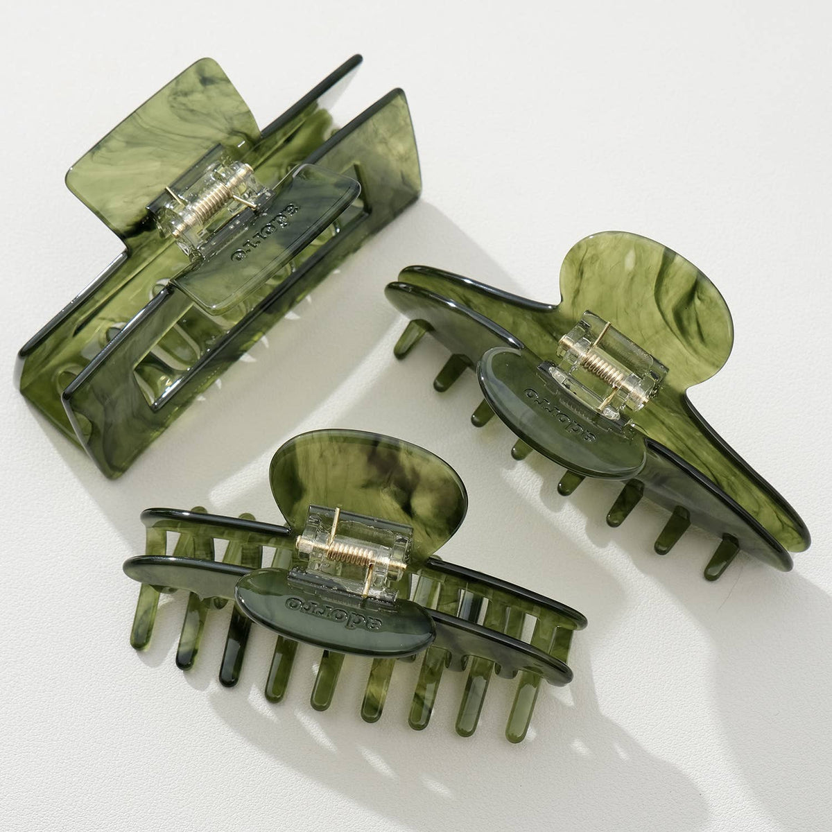 Jade Green Large | Assorted Large Claw Clips