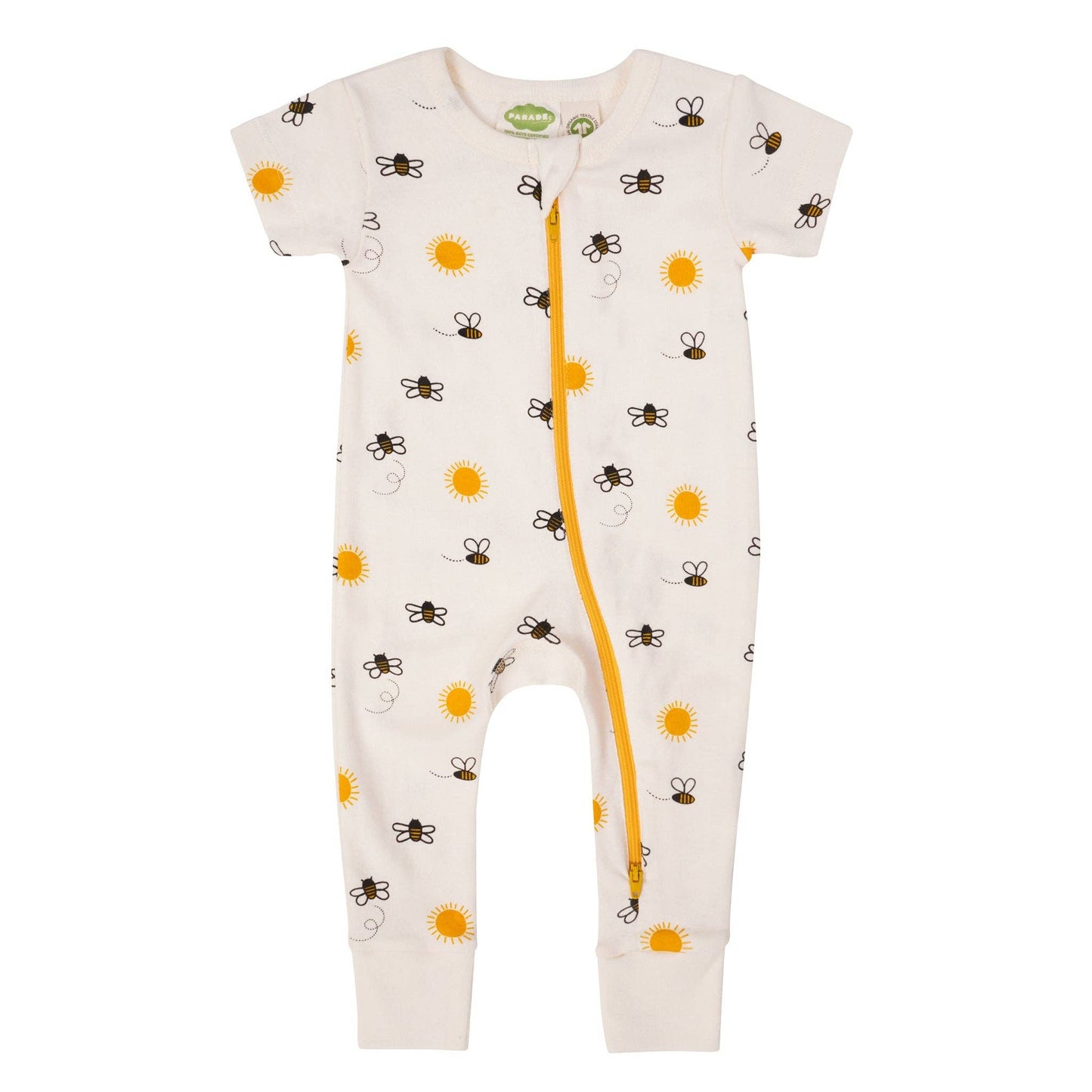Organic Signature Print '2-Way' Zip Romper - Short Sleeve