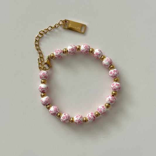 Lujain Beaded Bracelet- Pink