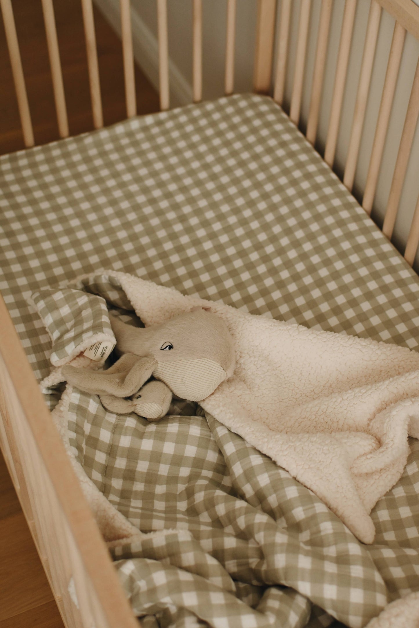 Muslin Sherpa Quilt - Sage Gingham