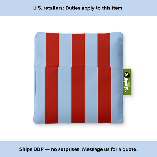 Blue & Maroon Stripes Foldable Nylon Tote