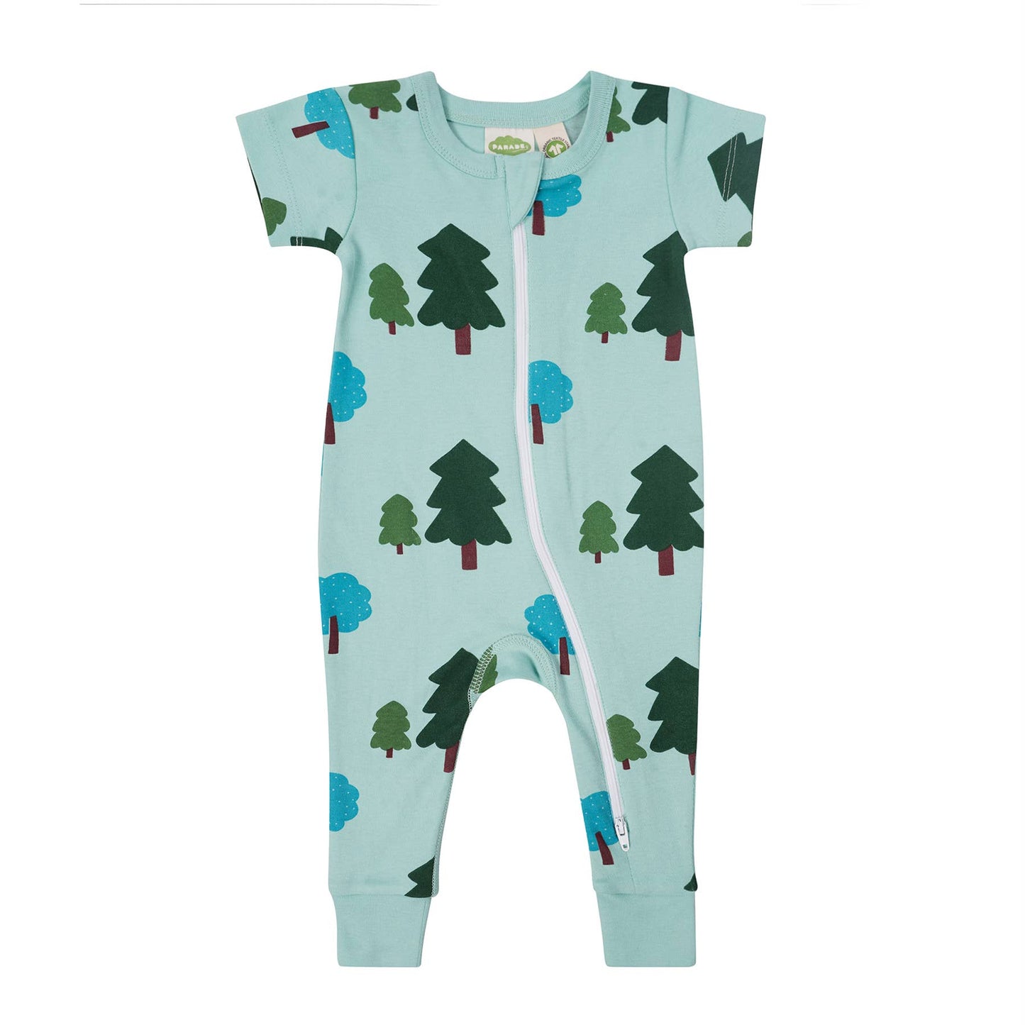 Organic Signature Print '2-Way' Zip Romper - Short Sleeve