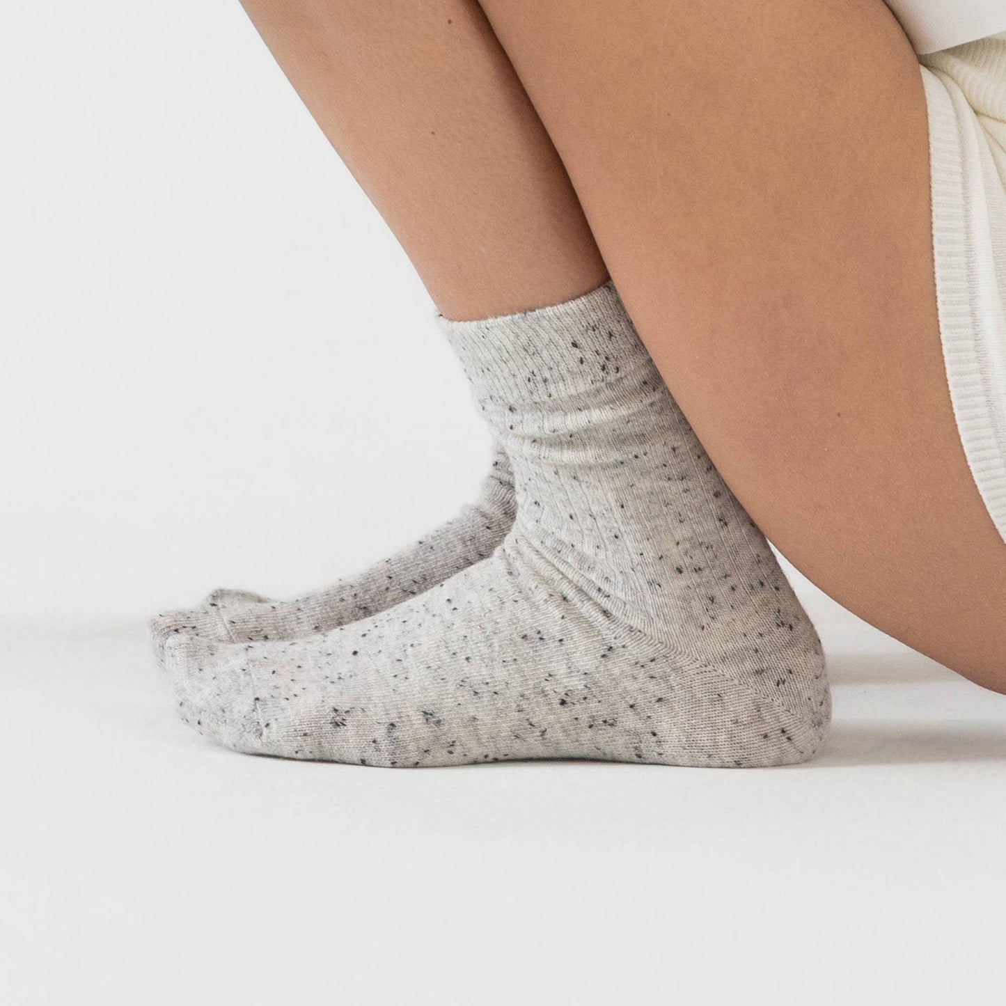 Slow Day Socks - Premium Merino Wool Blend Crew Socks – Speckled Grey