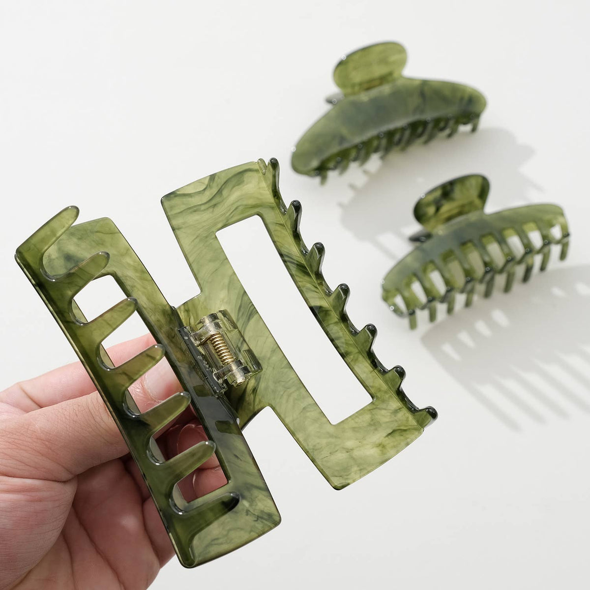 Jade Green Large | Assorted Large Claw Clips